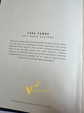 Casa tambo restaurant menu