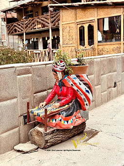 Artistic planter in the streets of Ollantaytambo peru