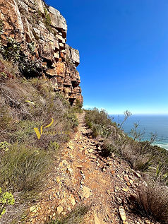 Skinny trail on the hike of lions head in cape town