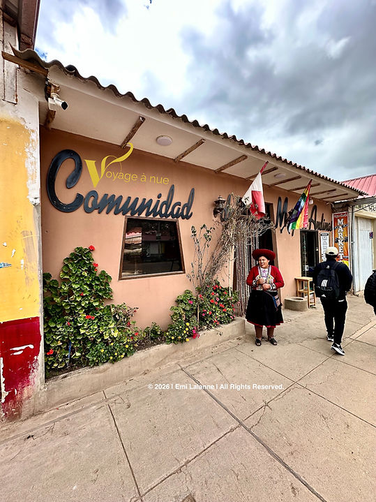 Entrance to the women community in ollantaytambo peru