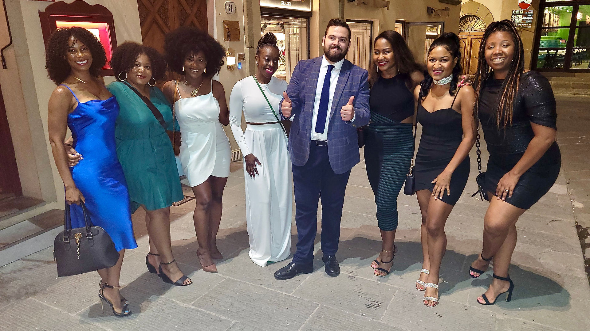 Thumbs up by our dinner host