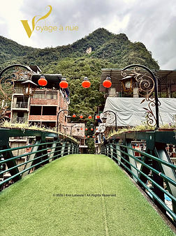 Crossing bridge in Cuzco peru