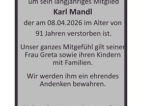 Trauer um langjähriges Mitglied