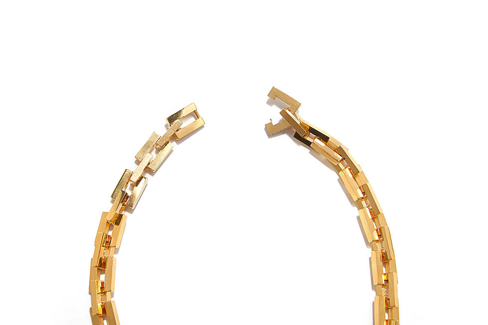 Thumbnail: Rectangular Chain Necklace Gold