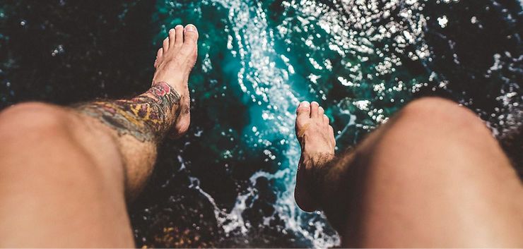 tattooed legs old school tattoo + ocean
