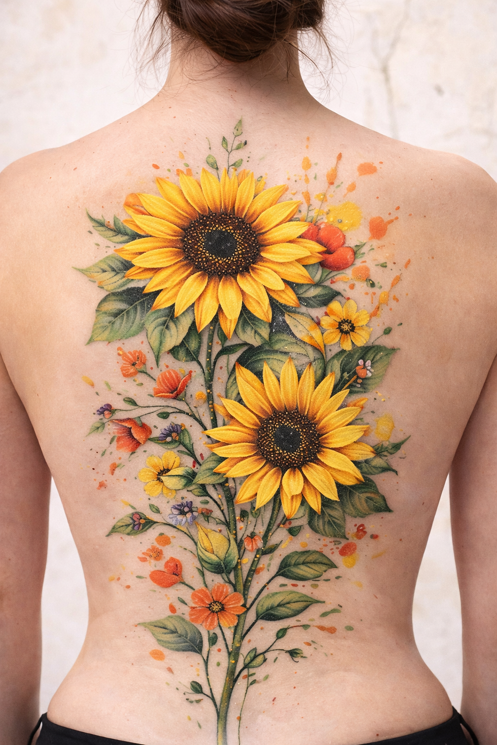 Tatuaggio girasole donna