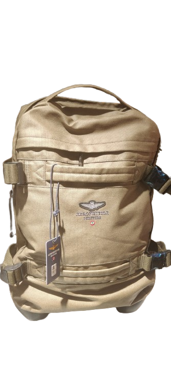 Trolley Aeronautica Militare misura bagaglio a mano tessuto cerato 2 ruote khaki