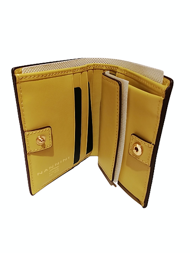 Portafoglio Nannini donna vera pelle liscia piccolo completo chiuso con  bottone