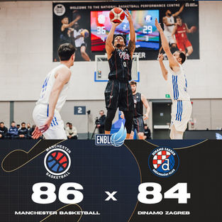 DeLonnie Hunt scores at the buzzer, Manchester Basketball win Game One