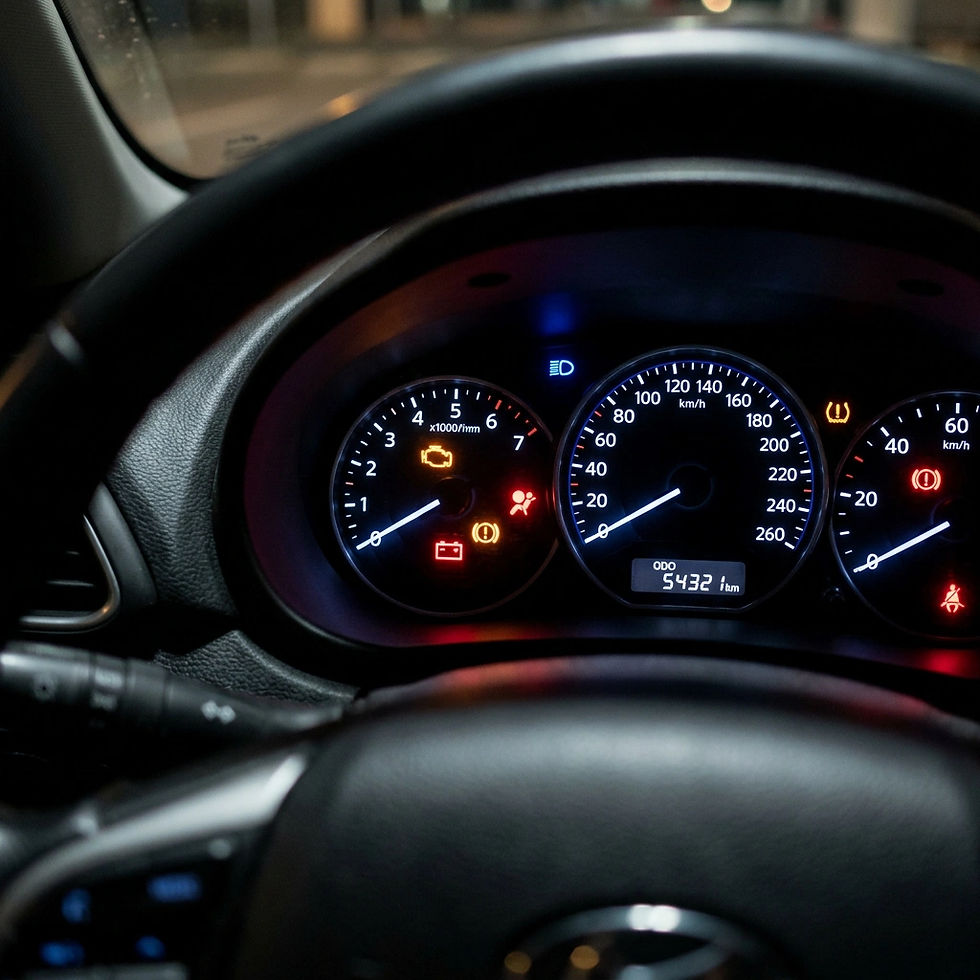 Read your car’s warning lights on a Long Highway Drive
