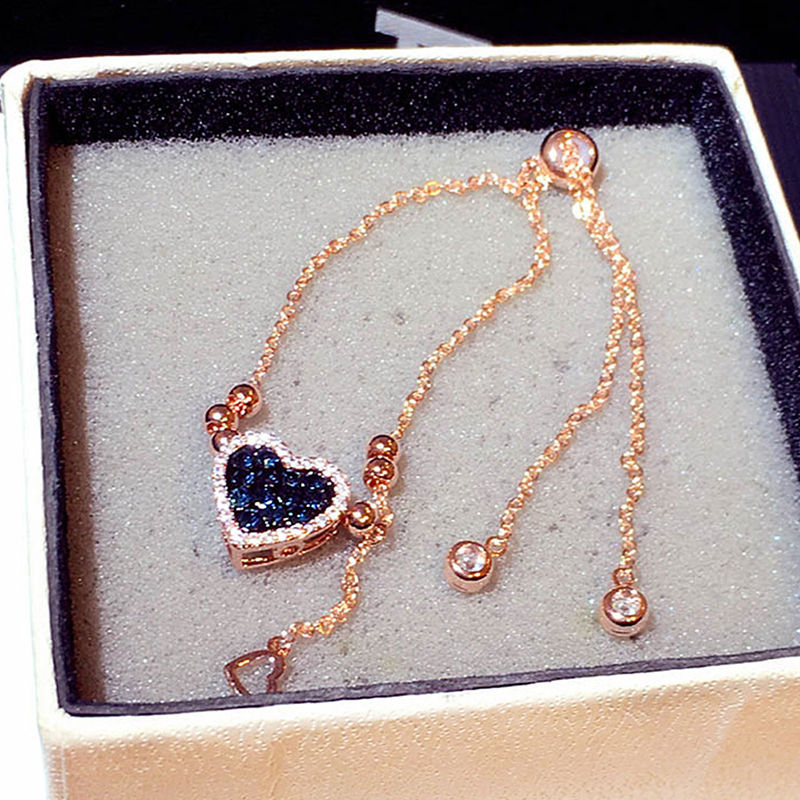 Thumbnail: Hot Sale Super Shine Inlaid Rhinestone Heart Bracelet for Women Cubic Zircon Tem