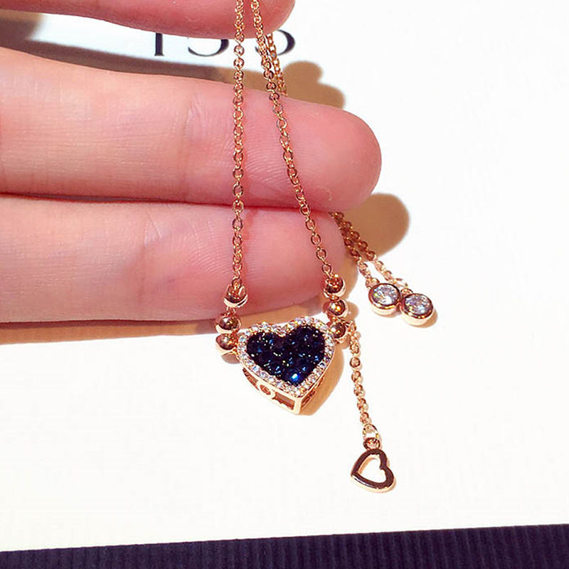 Hot Sale Super Shine Inlaid Rhinestone Heart Bracelet for Women Cubic Zircon Tem