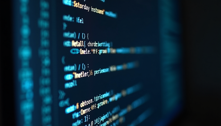 Close-up view of a computer screen showing code with highlighted errors