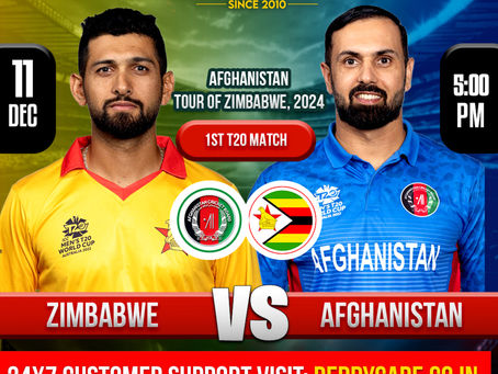 Zimbabwe vs Afghanistan, AFG vs ZIM 2024, Today Match Prediction: Reddy Anna Match Prediction Tips