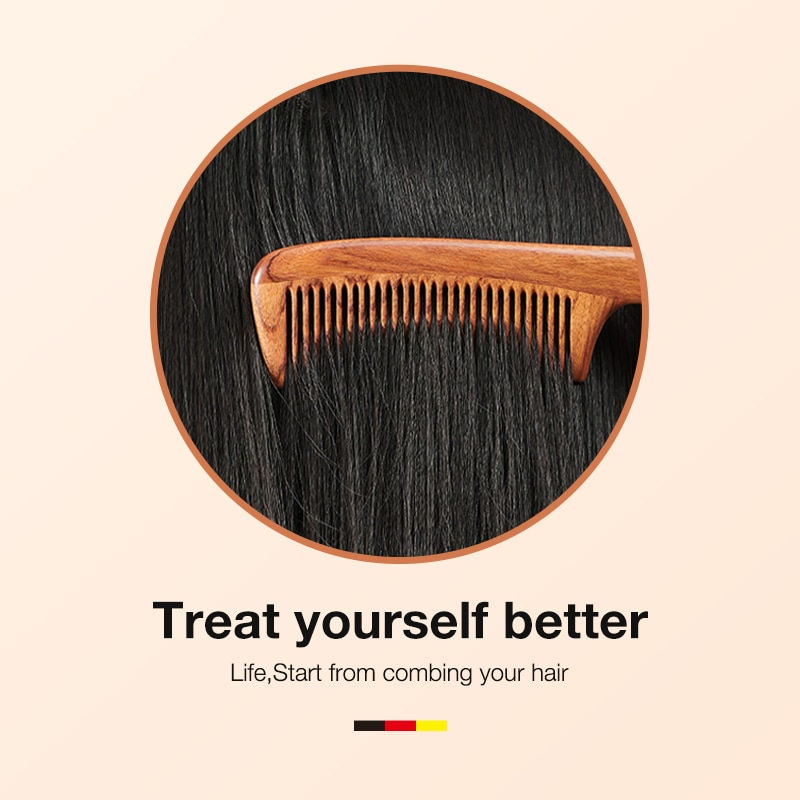 Thumbnail: Natural Wood Comb Anti-Static Hairdressing Tool 