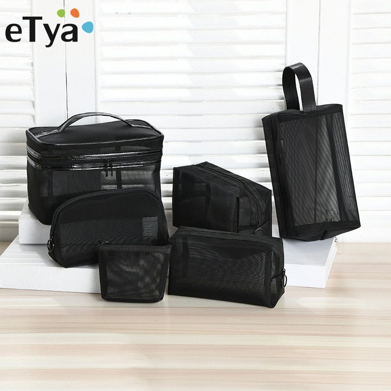 Thumbnail: Portable Mesh Transparent Cosmetic Bag