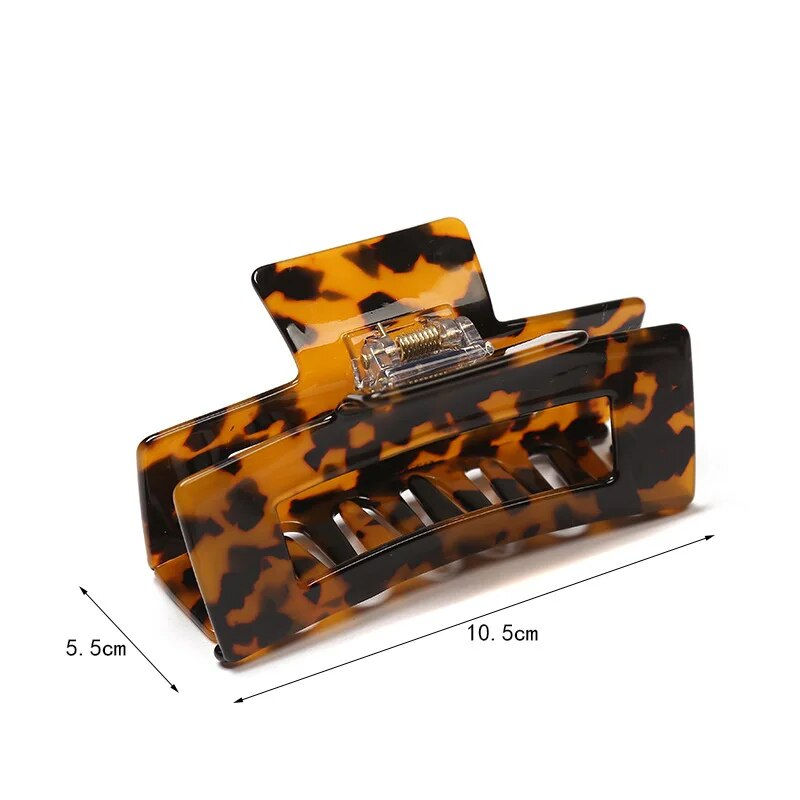 Thumbnail: Korean Acrylic Rectangle Leopard Clips