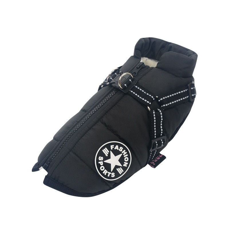 Thumbnail: Winter Soft Warm Dog Coat With Harness