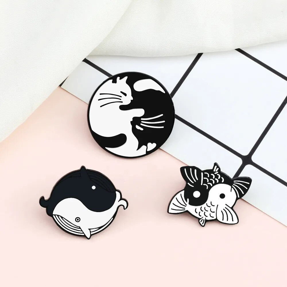Black-White Animal Yin-yang Brooches
