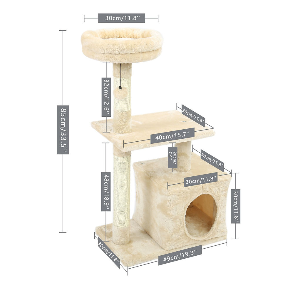 Thumbnail: Tall Cat Tower with Large Cozy Beds, Scratching Posts