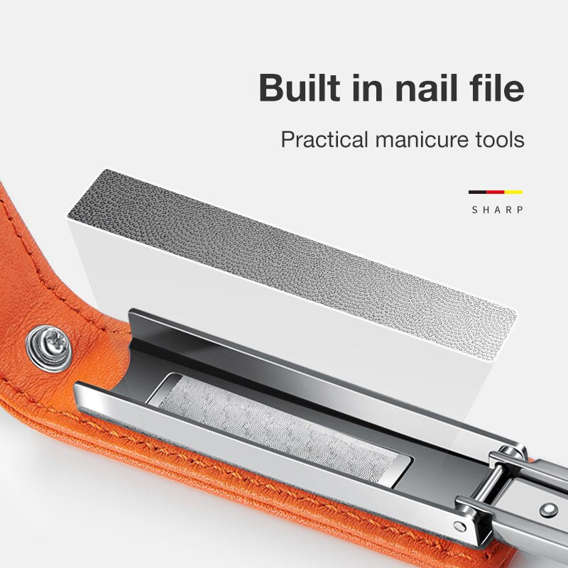 Thumbnail: Portable Ultra-Thin Nail Cutter with Cow Leather Case & Key Chain