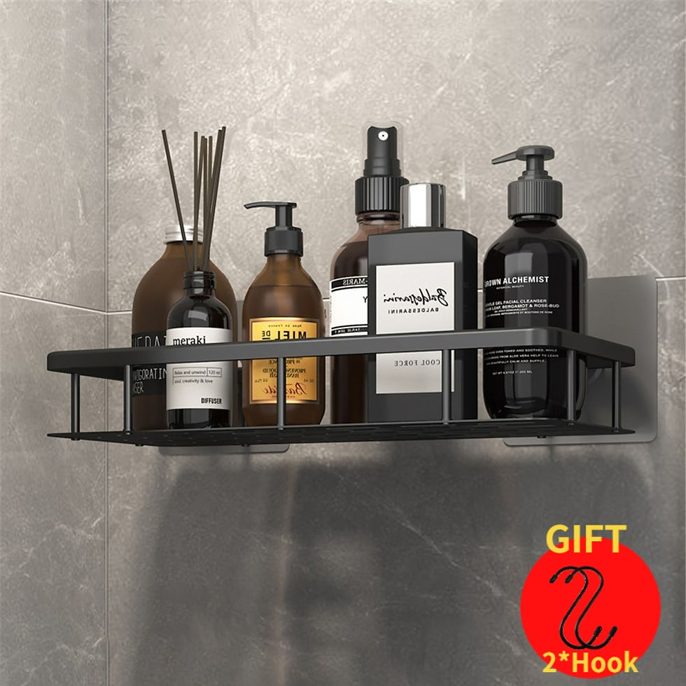 Thumbnail: Luxury Bathroom Shelves Without Drilling - RustProof Aluminum Shower Wall Shelf