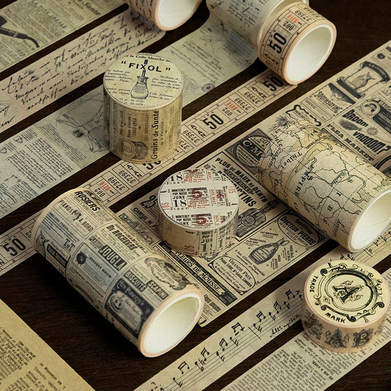 Thumbnail: Multifunctional Retro Washi Tape for Journal