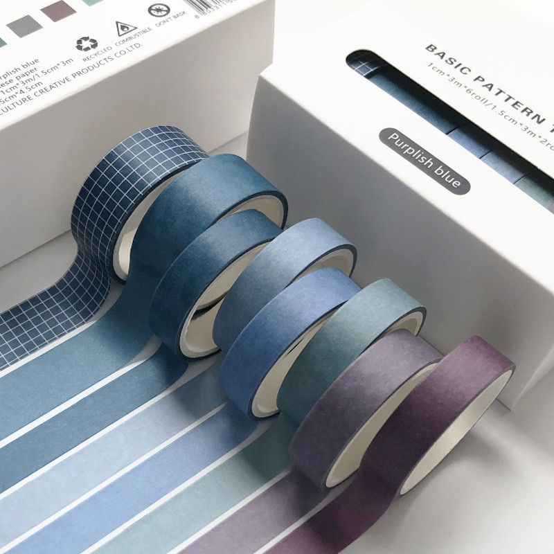 Thumbnail: 8Pcs Pure Colour Masking Tape