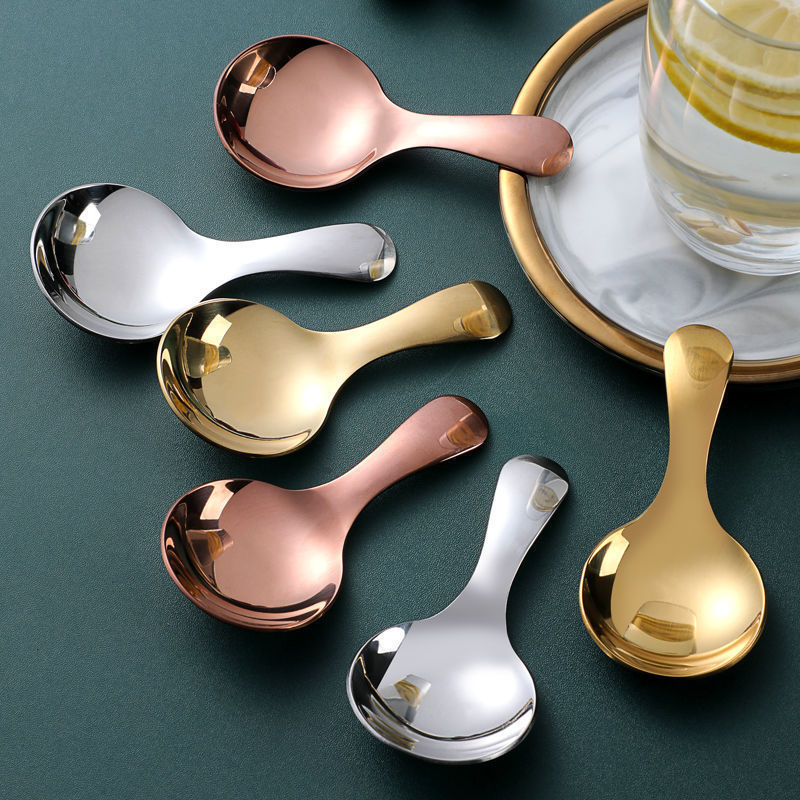 Stainless Steel Short Handle Round Head Spoon