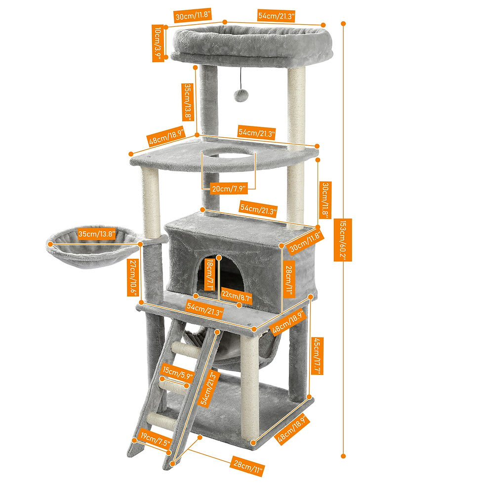 Thumbnail: Tall Cat Tower with Large Cozy Beds, Scratching Posts