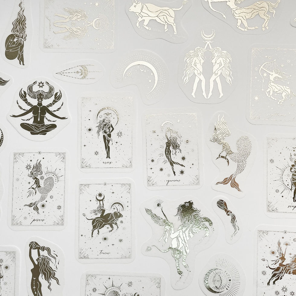 Thumbnail: Tarot cards featuring gold foil constellations.