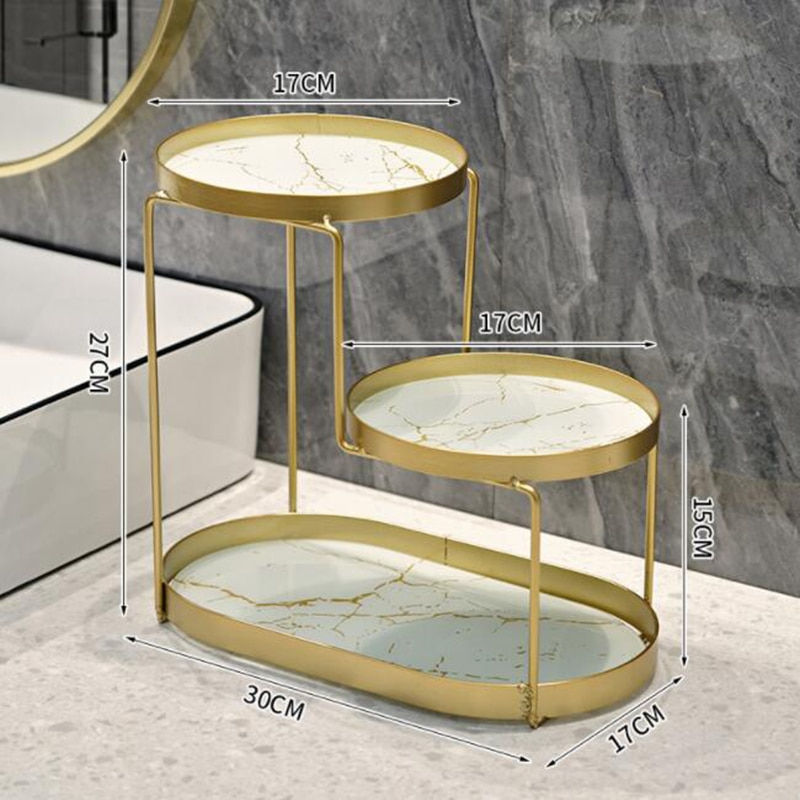 Thumbnail: 3 Layer Iron Storage Rack Makeup Organizer