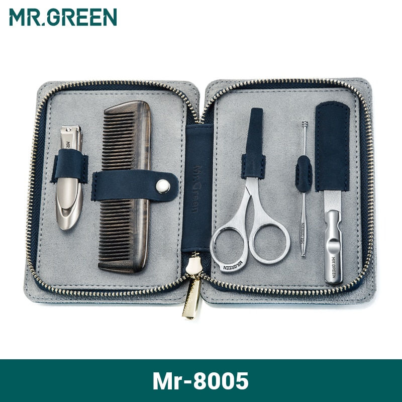 Hair & Nail Care With Full Grain Cow Leather Case