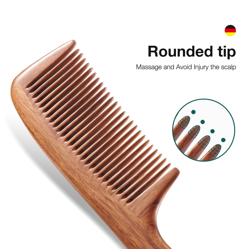 Thumbnail: Natural Wood Comb Anti-Static Hairdressing Tool 