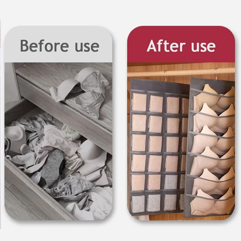 Thumbnail: Double Sides Underwear Storage Hanging Bag