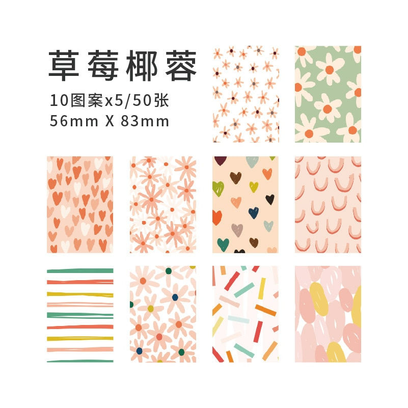 Thumbnail: Creative material paper with a fresh design for scrapbooking