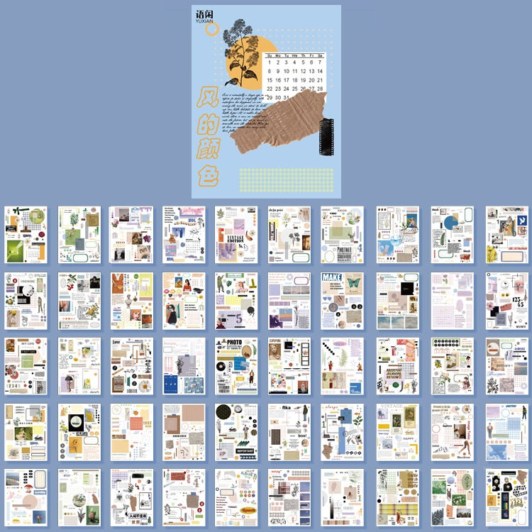 Thumbnail: 50 Unrepeated Patterns Decorative Stationery Stickers 