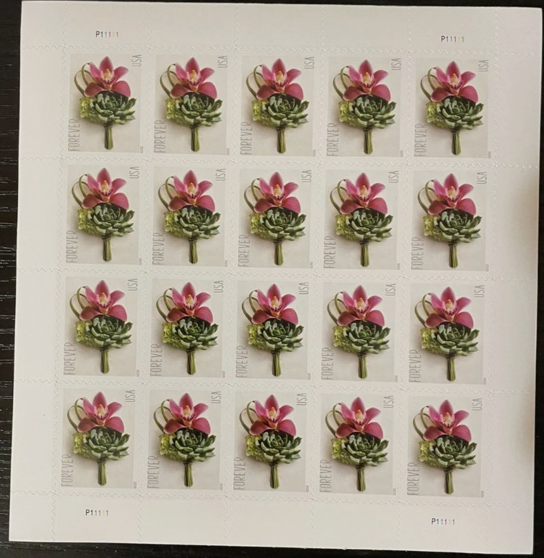 2020 Contemporary Boutonniere Stamps Sheet of 20 - Forever - MNH