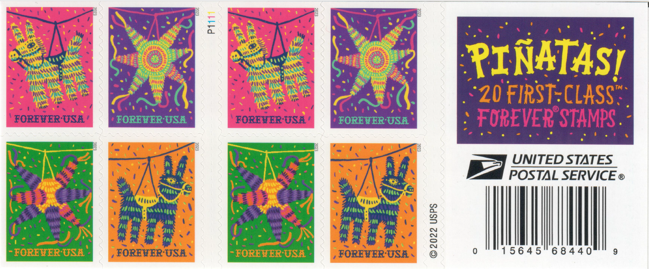2023 Piñatas! Stamps - Booklet of 20 - Forever - MNH