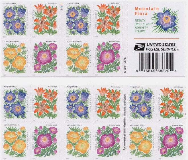 2022 Mountain Flora Stamps - Booklet of 20 - Forever - MNH