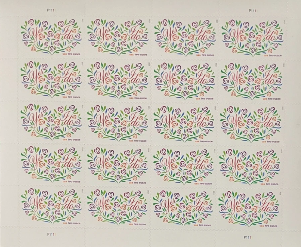 2012 Yes, I Do Stamp Sheet - 2 Ounce - Forever - MNH