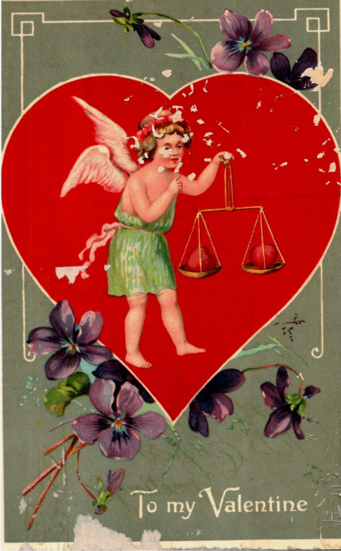 To my Valentine, Cherubs, Love, Heart, c1910 Vintage Postcard