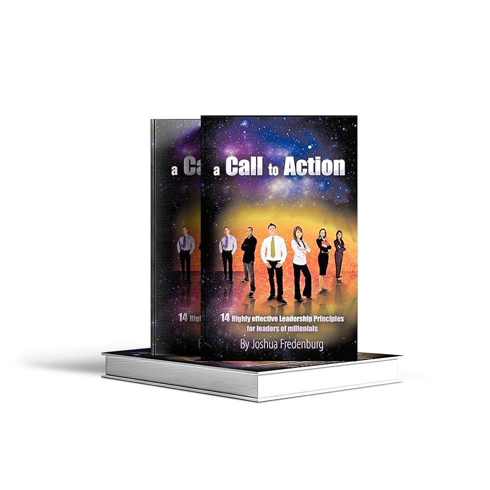 Cover of 'A Call To Action' by Dr. Joshua Fredenburg, focused on engaging and developing millennial leaders.