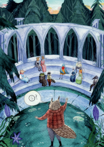 Image of animal addressing a gathering