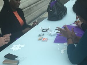 Judith Onwubiko presents, and recreates in clay, a collection of manillas at the British Museum. Image © Amanda Perry-Kessaris