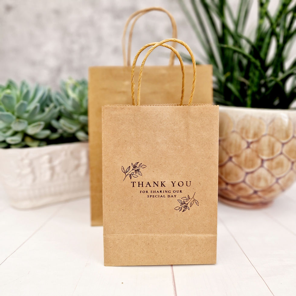 Thank You For Sharing Our Special Day - Small or Medium Strong Kraft Paper Gift Bag. Wedding Favours, Anniversary, Engagement