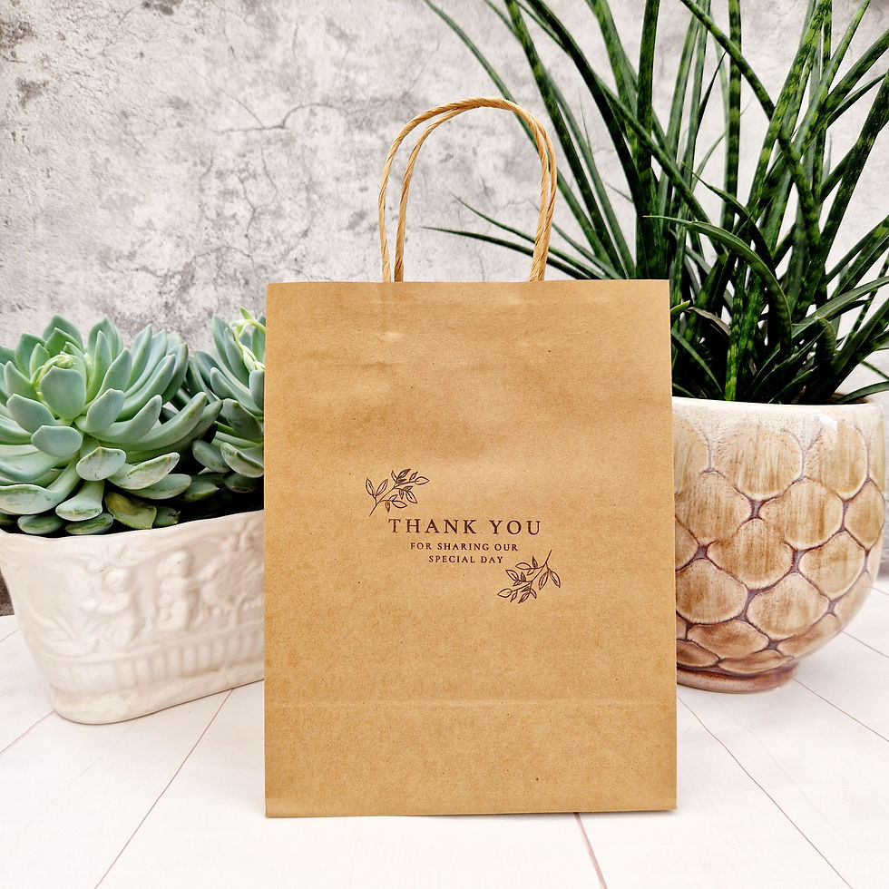 Thumbnail: Thank You For Sharing Our Special Day - Small or Medium Strong Kraft Paper Gift Bag. Wedding Favours, Anniversary, Engagement