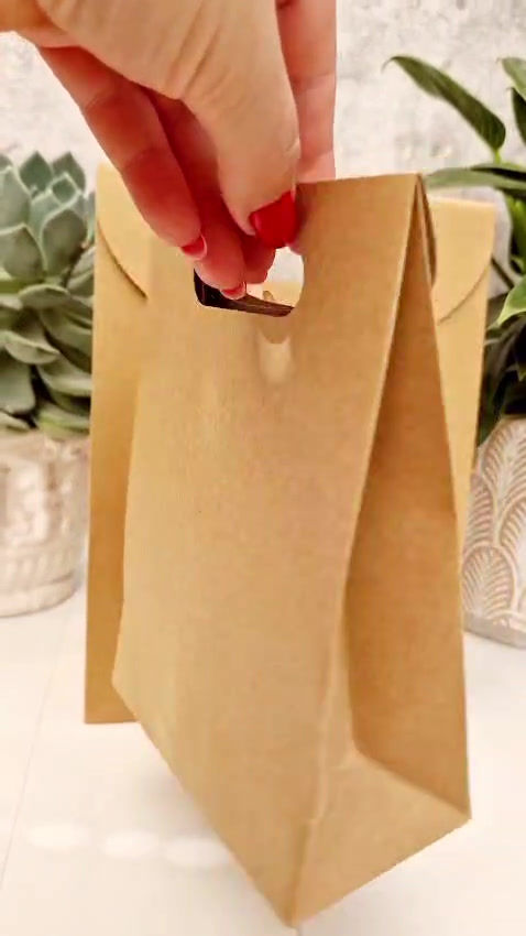 Thumbnail: Stylish Christmas Gift Bag with Hand-Stamped Tree – Minimalist Kraft Paper with Bow and Velcro Closure. Eco-Friendly Holiday