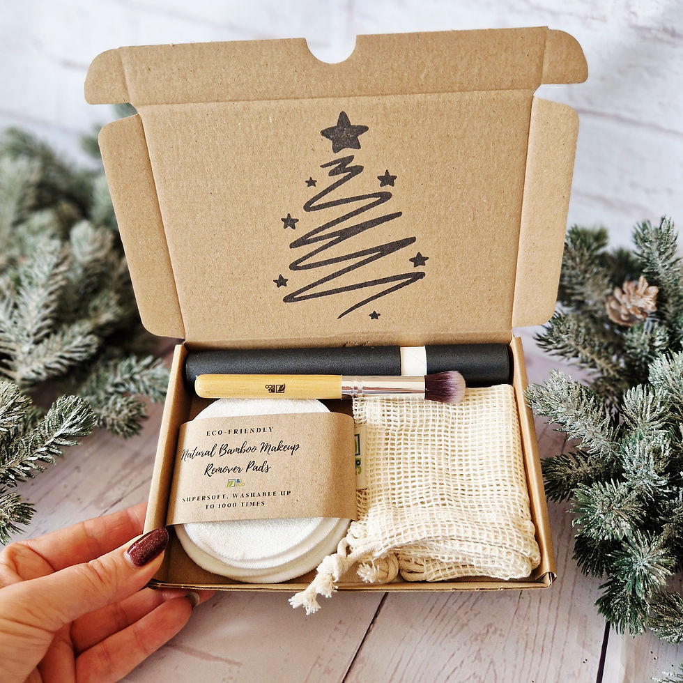 : Eco-friendly bamboo makeup remover pads set with mesh laundry bag and bamboo eyeshadow brush