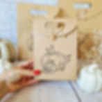 Halloween Pumpkin Gift Bag. Kraft Paper Bag with Ribbon. Sustainable Party Favour Bag. Trick or Treat Eco-friendly Favour Bag